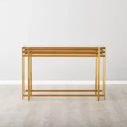 Grazia Brushed Gold Stainless Steel Console Table