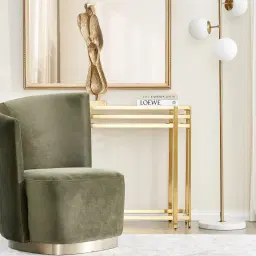 Grazia Brushed Gold Stainless Steel Console Table