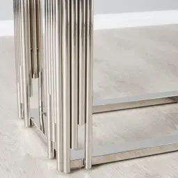 Jules Polished Silver Stainless Steel Side Table