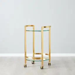 Winona Brushed Gold Stainless steel Bar Cart