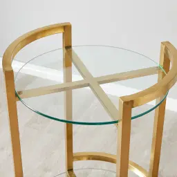 Winona Brushed Gold Stainless steel Bar Cart