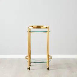 Winona Brushed Gold Stainless steel Bar Cart