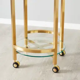 Winona Brushed Gold Stainless steel Bar Cart