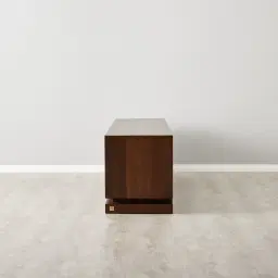 Xandra Dark Walnut Veneer Entertainment Unit-Brass Handles