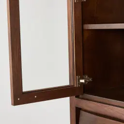 Xandra Dark Walnut Veneer Display Cabinet