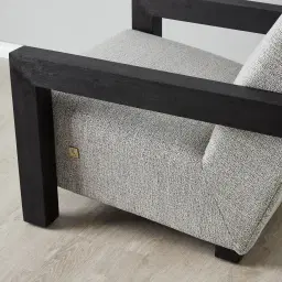 Stellan Mid Grey Woven Fabric Occasional Chair-Black Legs