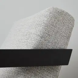 Stellan Mid Grey Woven Fabric Occasional Chair-Black Legs