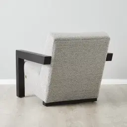 Stellan Mid Grey Woven Fabric Occasional Chair-Black Legs