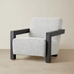 Stellan Mid Grey Woven Fabric Occasional Chair-Black Legs