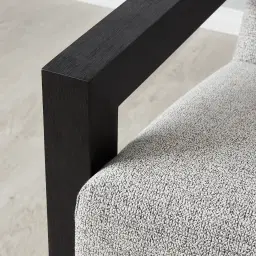 Stellan Mid Grey Woven Fabric Occasional Chair-Black Legs