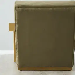 Stellan Olive Green Velvet Occasional Chair-Brushed Gold Legs