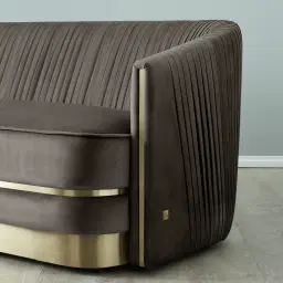 Crown Mushroom Velvet 3-Seater Sofa