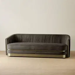Crown Mushroom Velvet 3-Seater Sofa