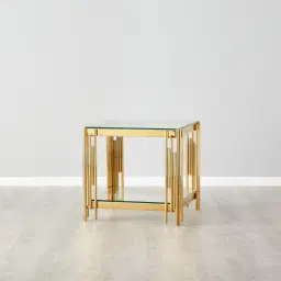 Lindsay Polished Gold Stainless Steel Side Table
