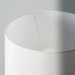 Chic Crystal II Antique Brass Metal Table Lamp - White Linen Lamp Shade