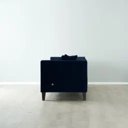 Vogue Navy Blue Velvet 3-Seater Sofa