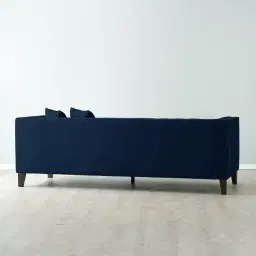 Vogue Navy Blue Velvet 3-Seater Sofa