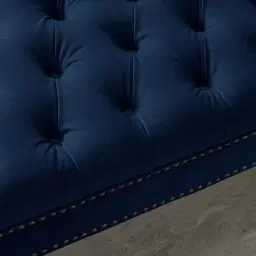 Vogue Navy Blue Velvet Ottoman
