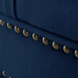 Vogue Navy Blue Velvet Ottoman