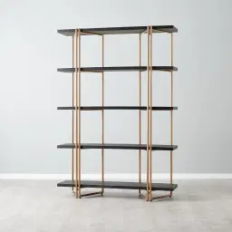 Heinrich Black Wooden Shelf