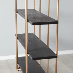 Heinrich Black Wooden Shelf