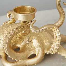 Octopus Gold Resin Candleholder