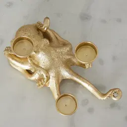 Octopus Gold Resin Candleholder