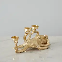Octopus Gold Resin Candleholder