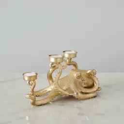 Octopus Gold Resin Candleholder