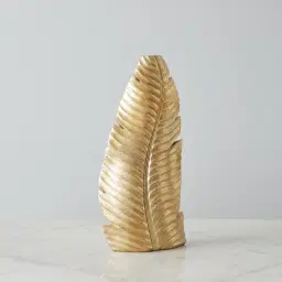 Platano Leaf Gold Resin Vase-Tall