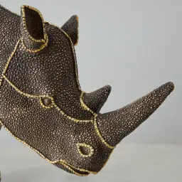 Rocky Rhino Bronze Resin Decorative