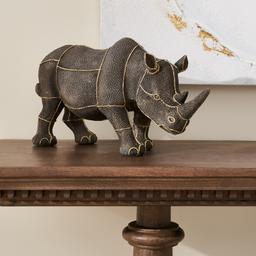 Rocky Rhino Bronze Resin Decorative