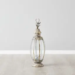 Lois Antique Gold Metal Standing Lantern