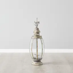 Lois Antique Gold Metal Standing Lantern