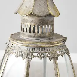 Lois Antique Gold Metal Standing Lantern