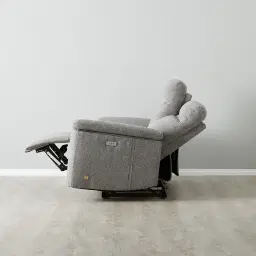 McKenna Dark Grey Woven Fabric 2-Seater Electric Recliner