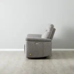 McKenna Dark Grey Woven Fabric 3-Seater Electric Recliner