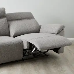 McKenna Dark Grey Woven Fabric 3-Seater Electric Recliner