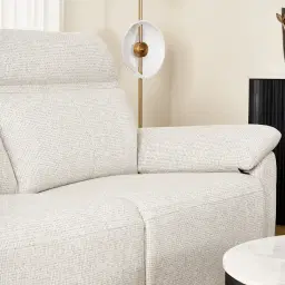 McKenna Dove Grey Woven Fabric 2-Seater Electric Recliner
