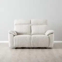 McKenna Dove Grey Woven Fabric 2-Seater Electric Recliner
