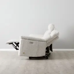 McKenna Dove Grey Woven Fabric 3-Seater Electric Recliner