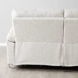 McKenna Dove Grey Woven Fabric 3-Seater Electric Recliner