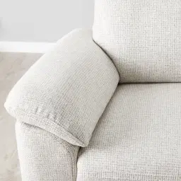 McKenna Dove Grey Woven Fabric 3-Seater Electric Recliner