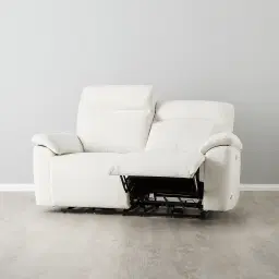 McKenna Shadow White Woven Fabric 2-Seater Recliner