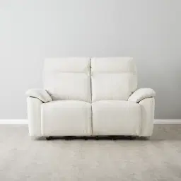 McKenna Shadow White Woven Fabric 2-Seater Recliner