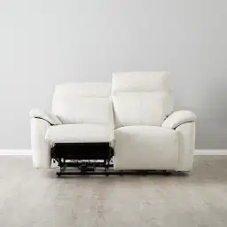 McKenna Shadow White Woven Fabric 2-Seater Recliner
