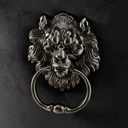 Viktor Black Velvet Dining Chair - Black Nickel Lionhead Pull