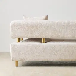 Malta II 3-Seater Powder White Chenille Fabric Sofa