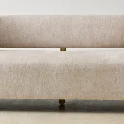 Malta II 3-Seater Powder White Chenille Fabric Sofa