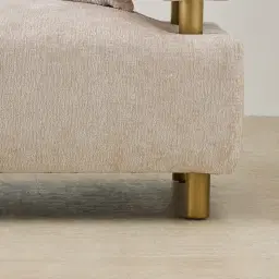 Malta II 3-Seater Powder White Chenille Fabric Sofa